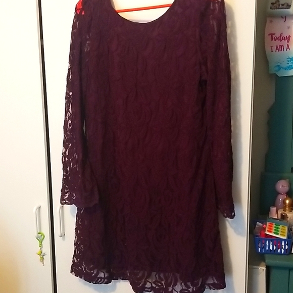 Xhilaration Dresses & Skirts - Plum color lace dress tunic xl